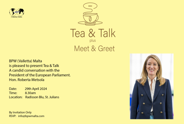 Tea & Talk + Meet & Greet the President of the European Parliament